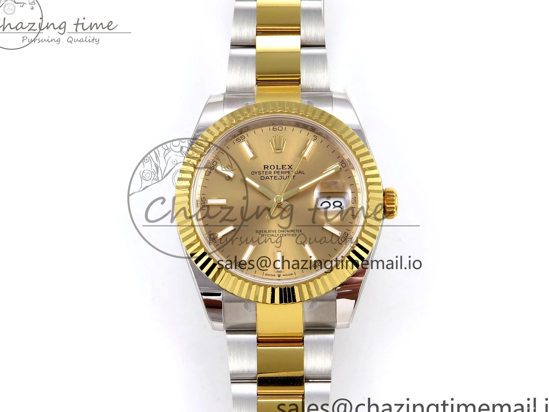 0110 Breathable DateJust 41 SS YG ARF 1:1 Best Edition 904L Steel YG Stick Dial on Oyster Bracelet SH 1260